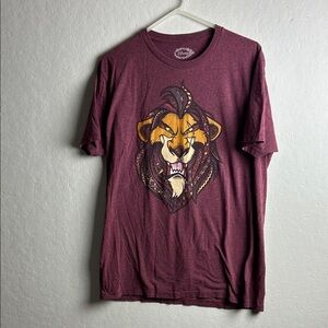 EUC #49 Scar Lion King Disney Men's Maroon Graphic T-Shirt